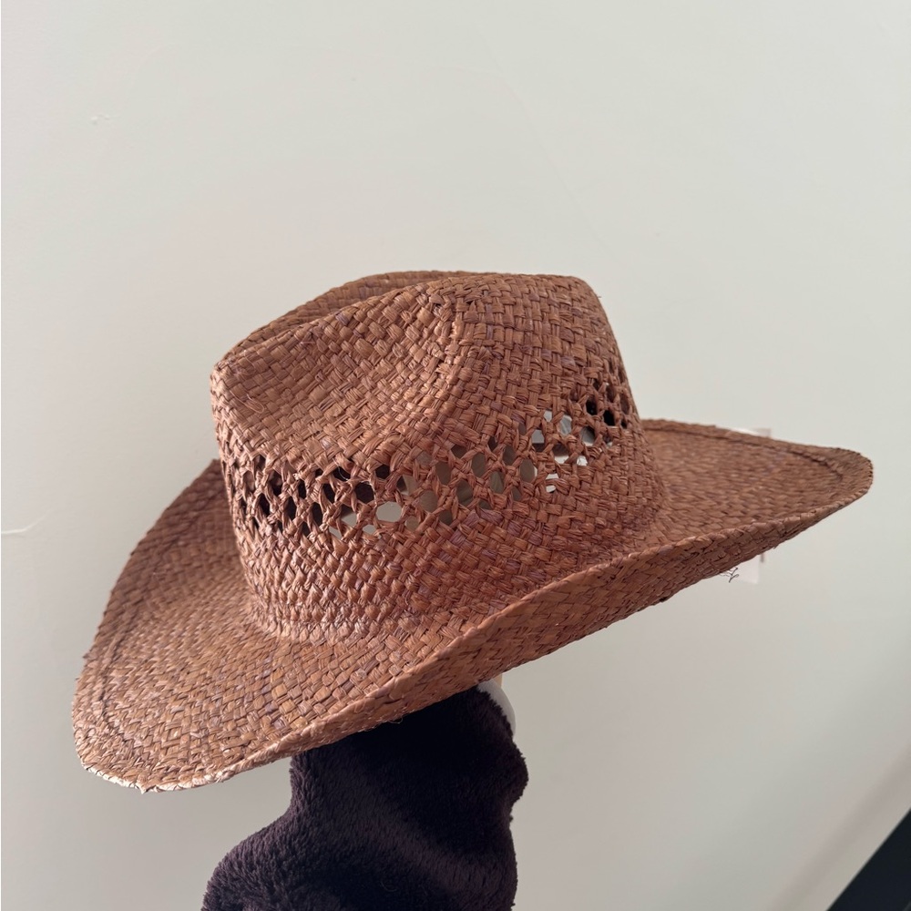 NWT L*Space Brown Straw Cowboy Hat